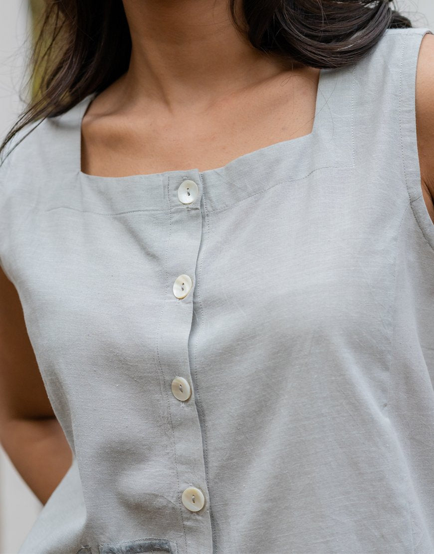 Grey Sleeveless Top
