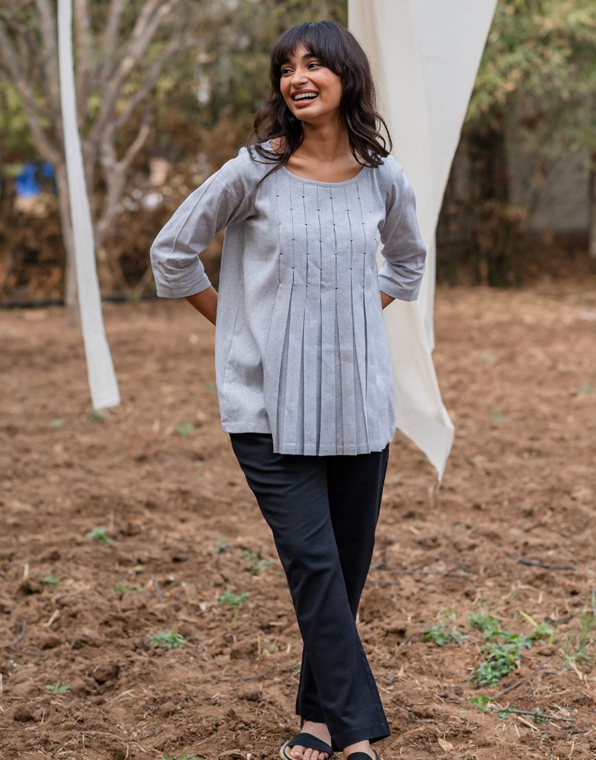 Grey Smock Top
