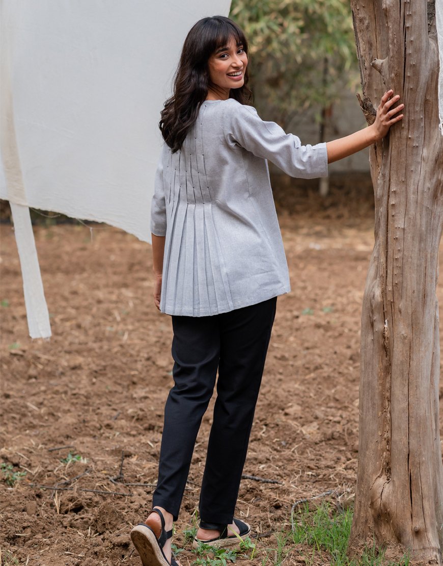 Grey Smock Top