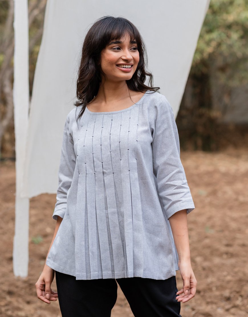 Grey Smock Top