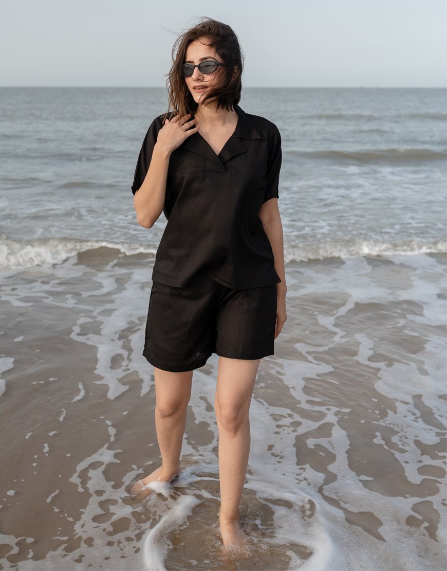 Kohl Black Co-ord Set Shorts & Top