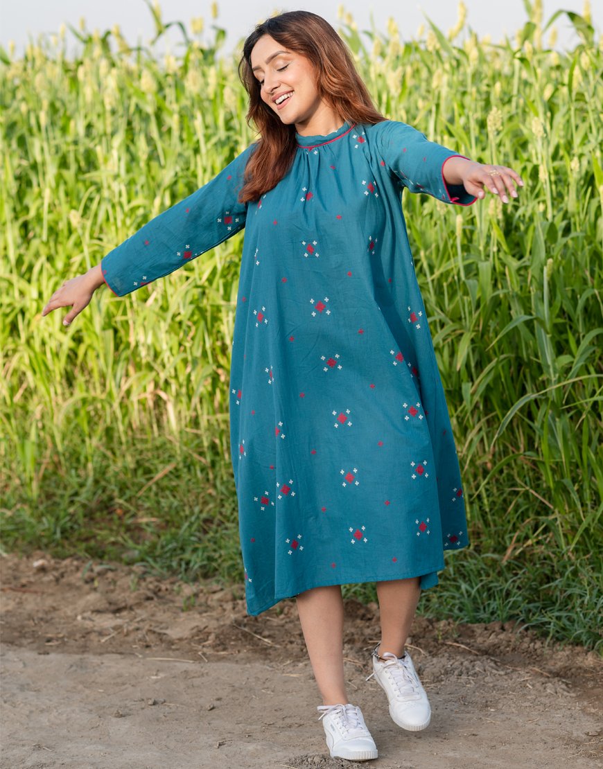 Lapis Blue Weave Dress