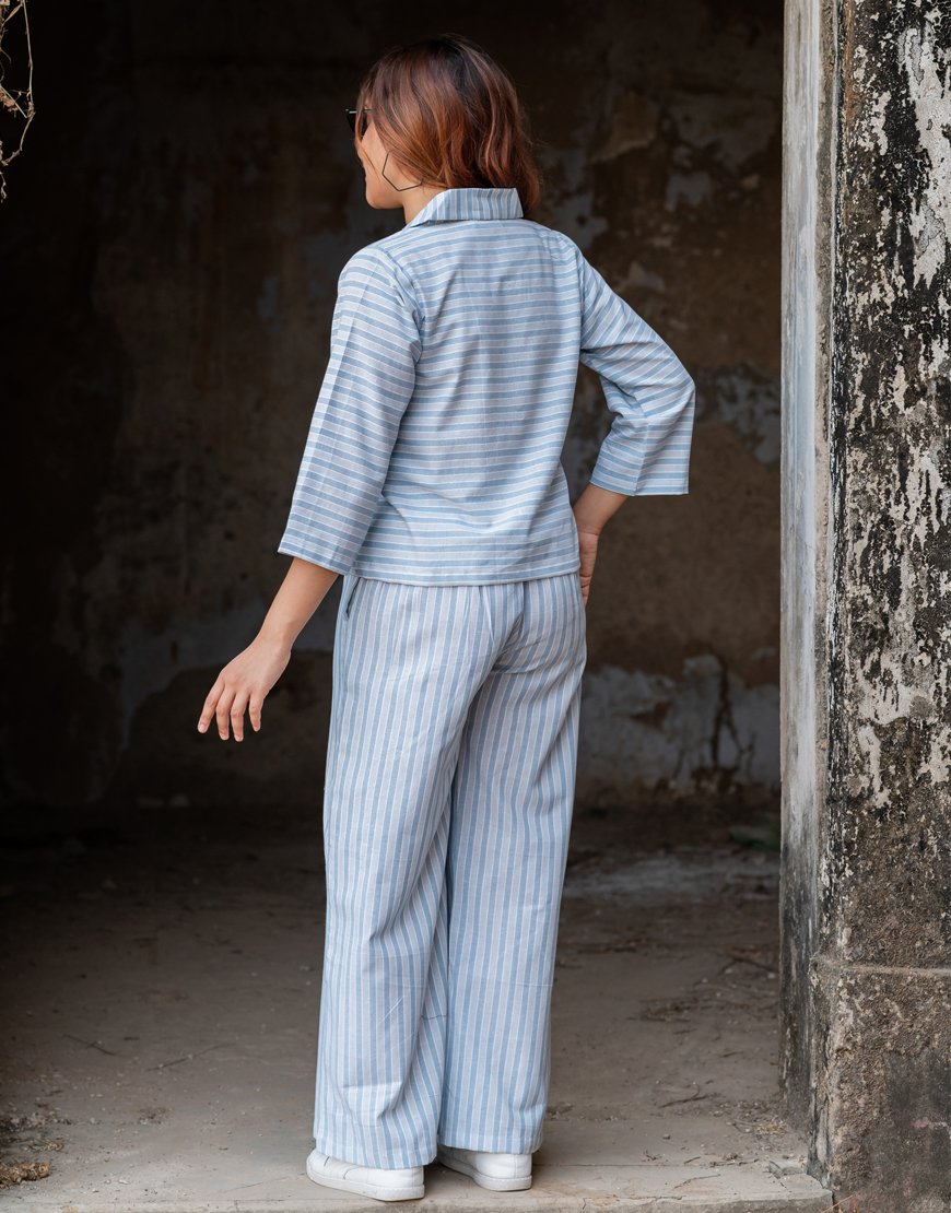 Light Blue Striped Co-ord Set