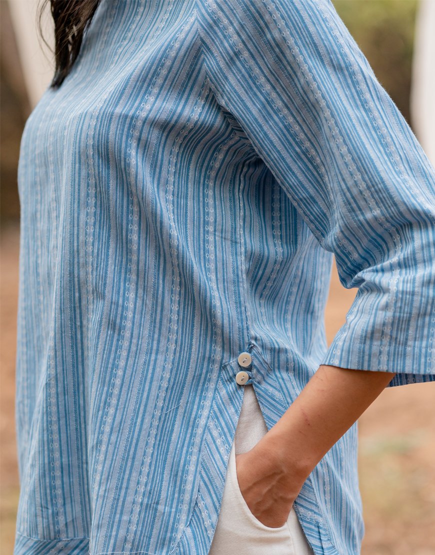 Light Blue Weave Top