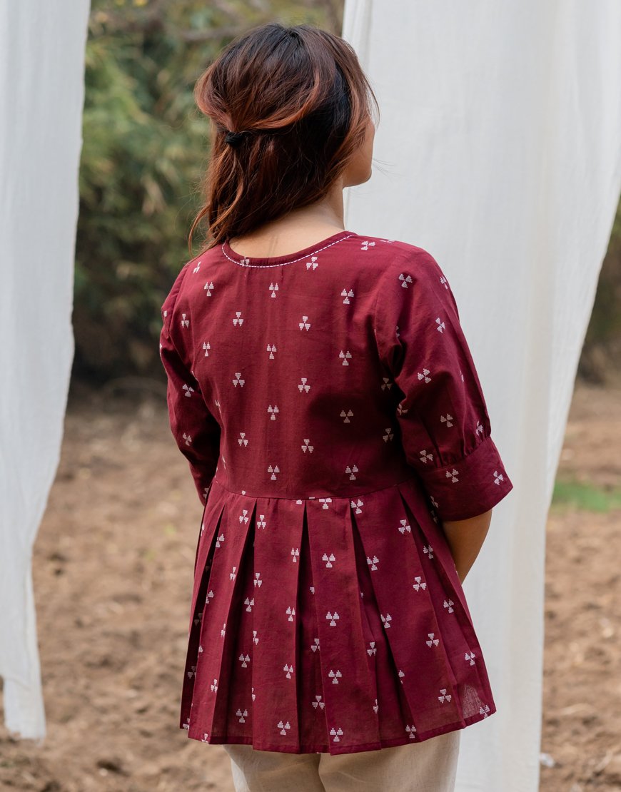 Maroon Peplum Top