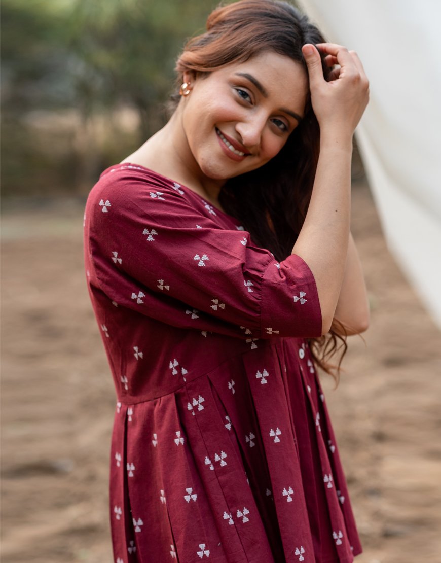 Maroon Peplum Top
