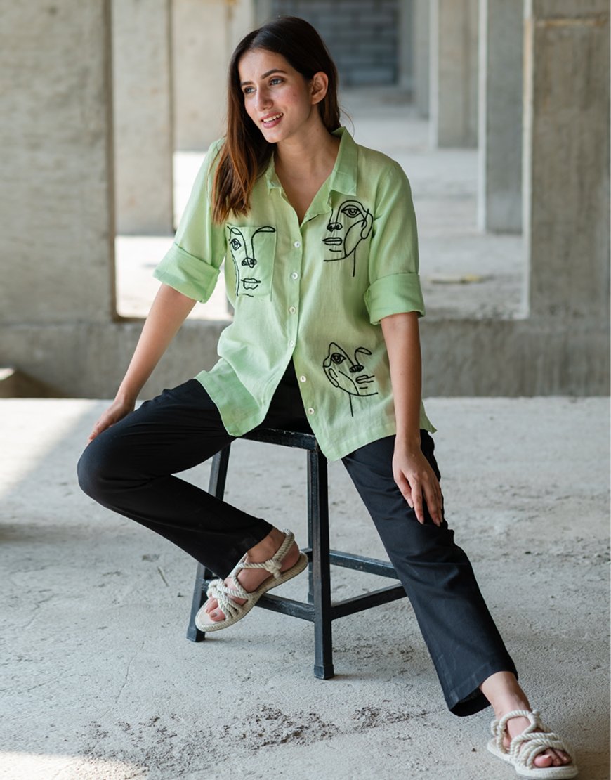 Pastel Green Artsy Shirt