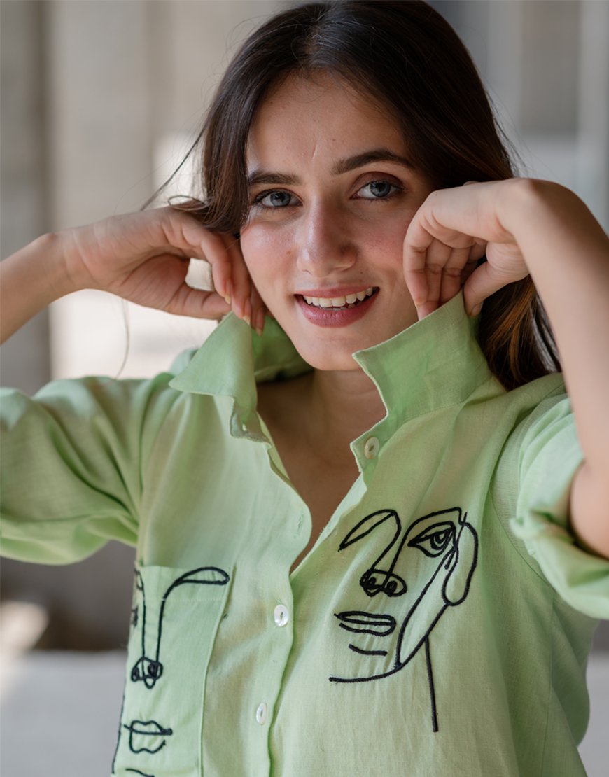 Pastel Green Artsy Shirt