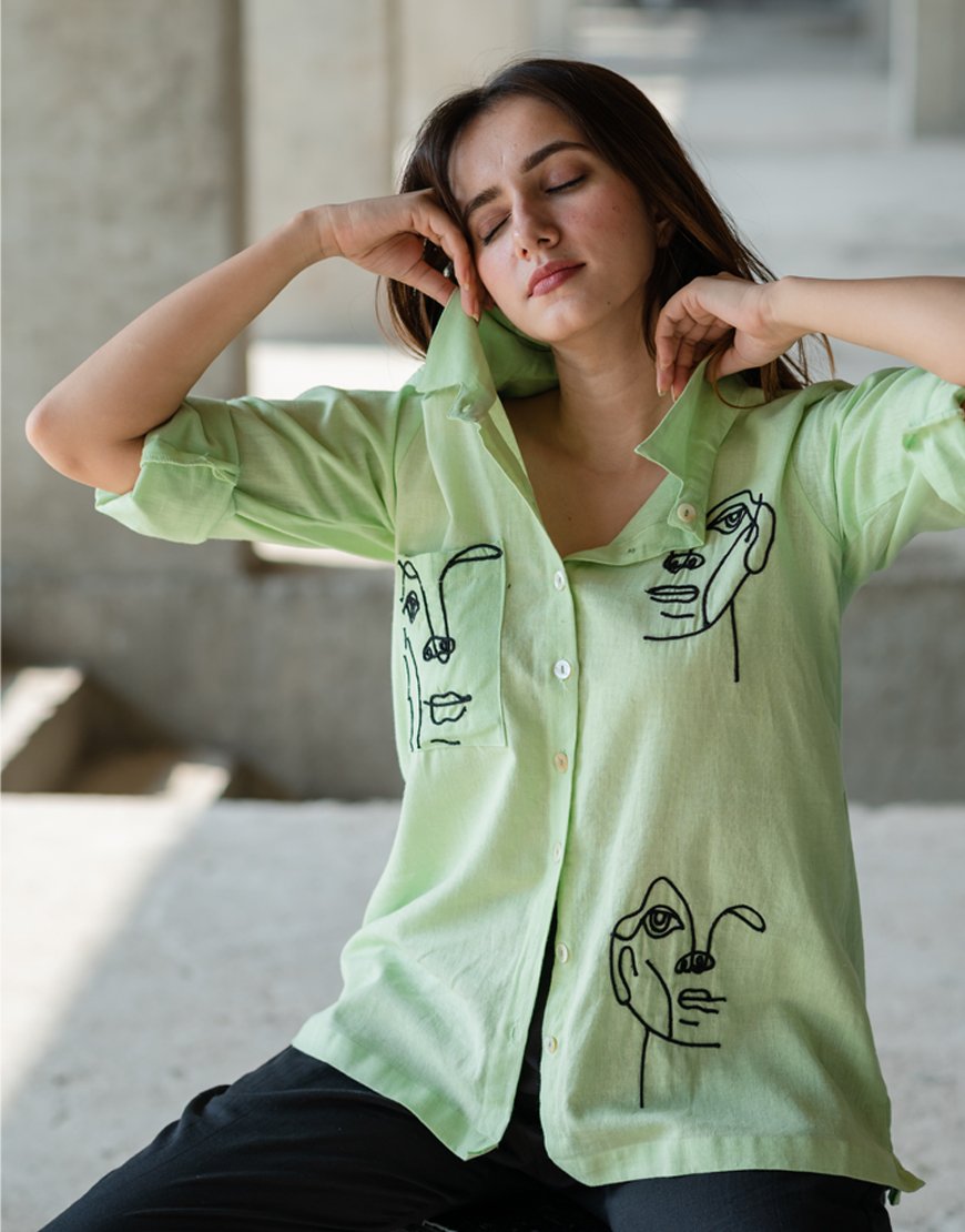 Pastel Green Artsy Shirt