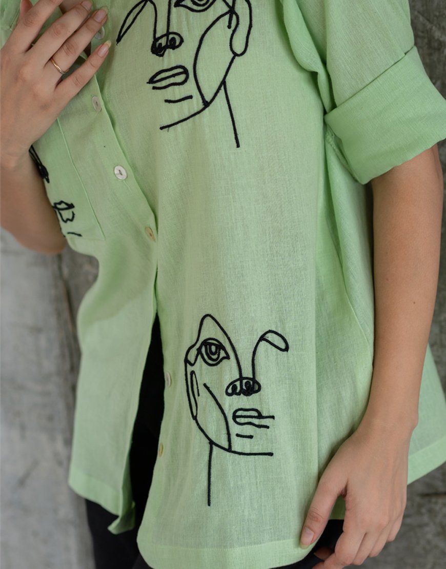 Pastel Green Artsy Shirt