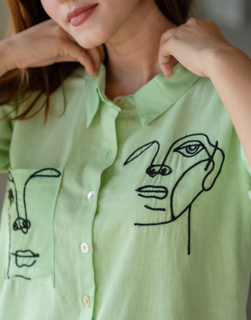 Pastel Green Artsy Shirt