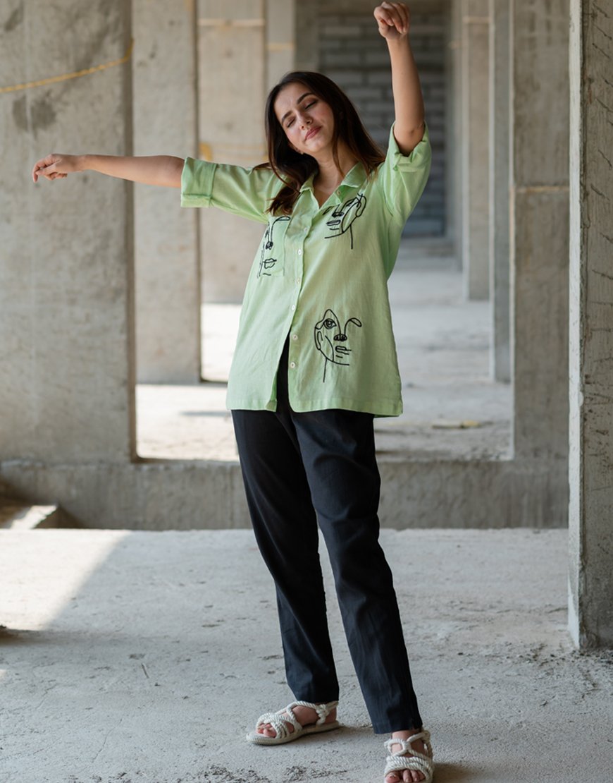 Pastel Green Artsy Shirt