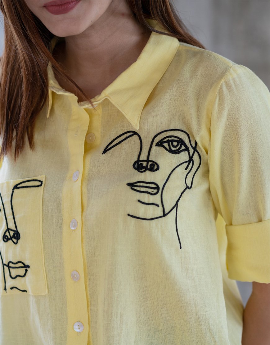 Pastel Yellow Artsy Shirt