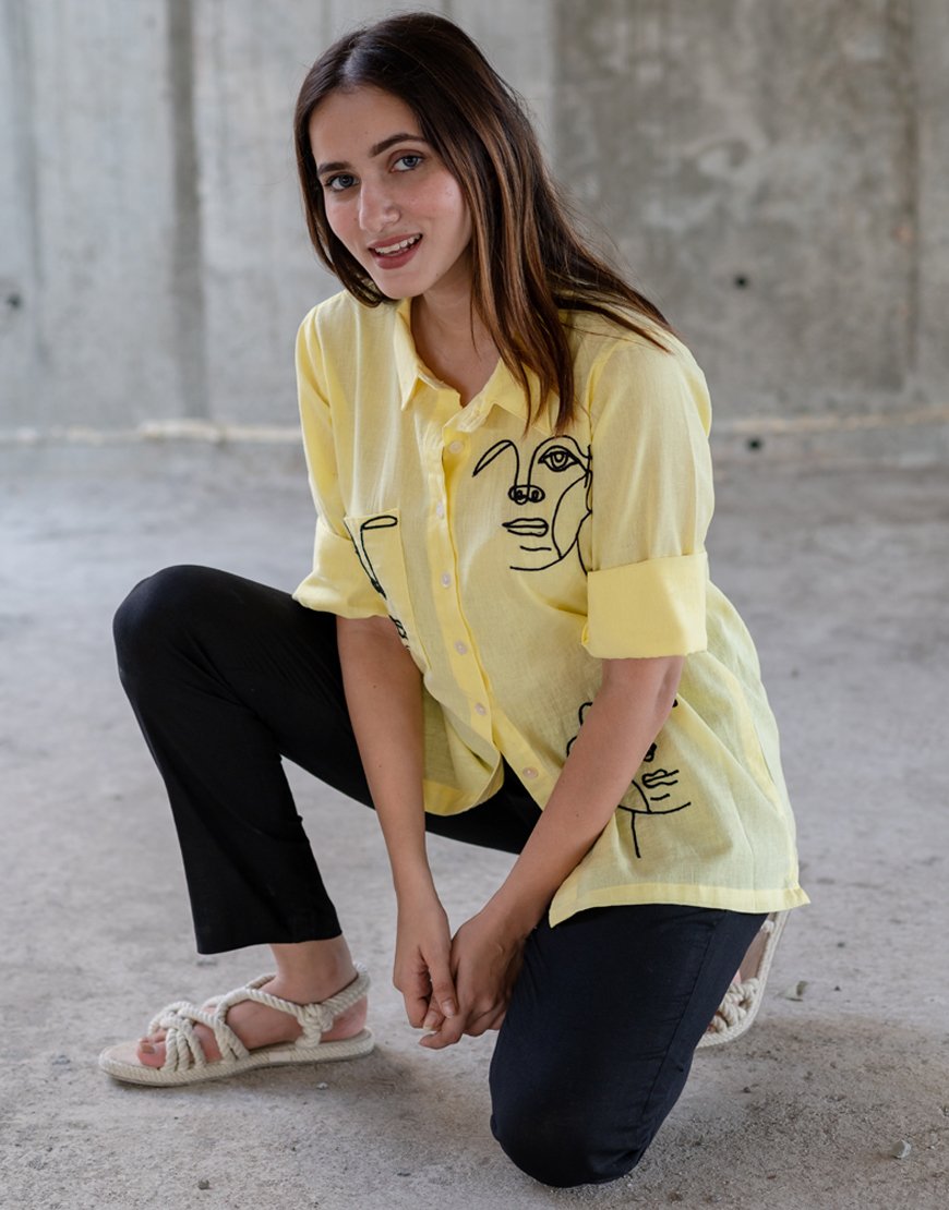 Pastel Yellow Artsy Shirt