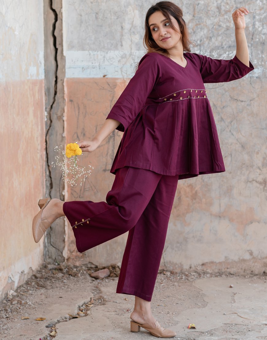 Plum Wine Co-ord Set