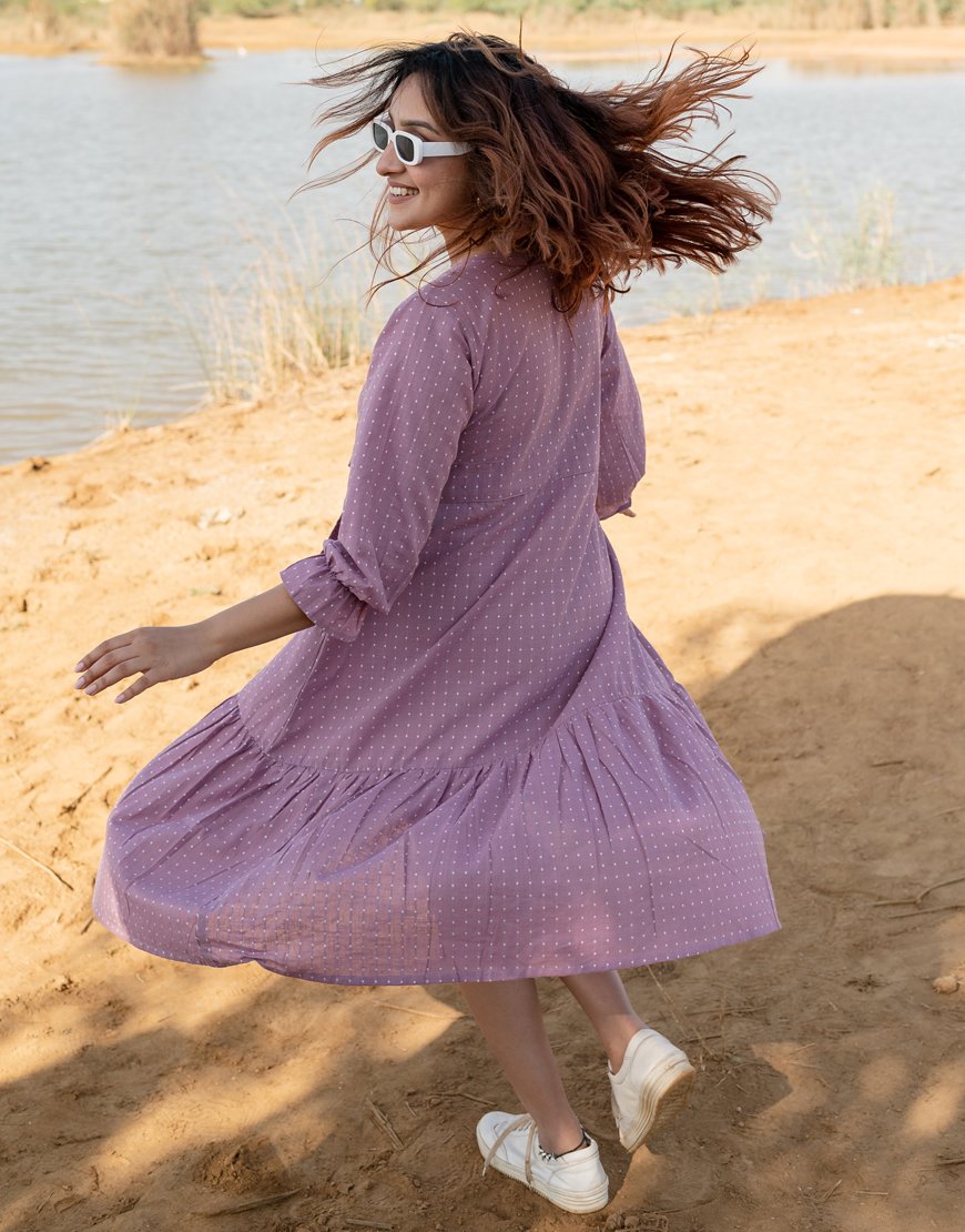 Rose Pink Weave Wrap Dress