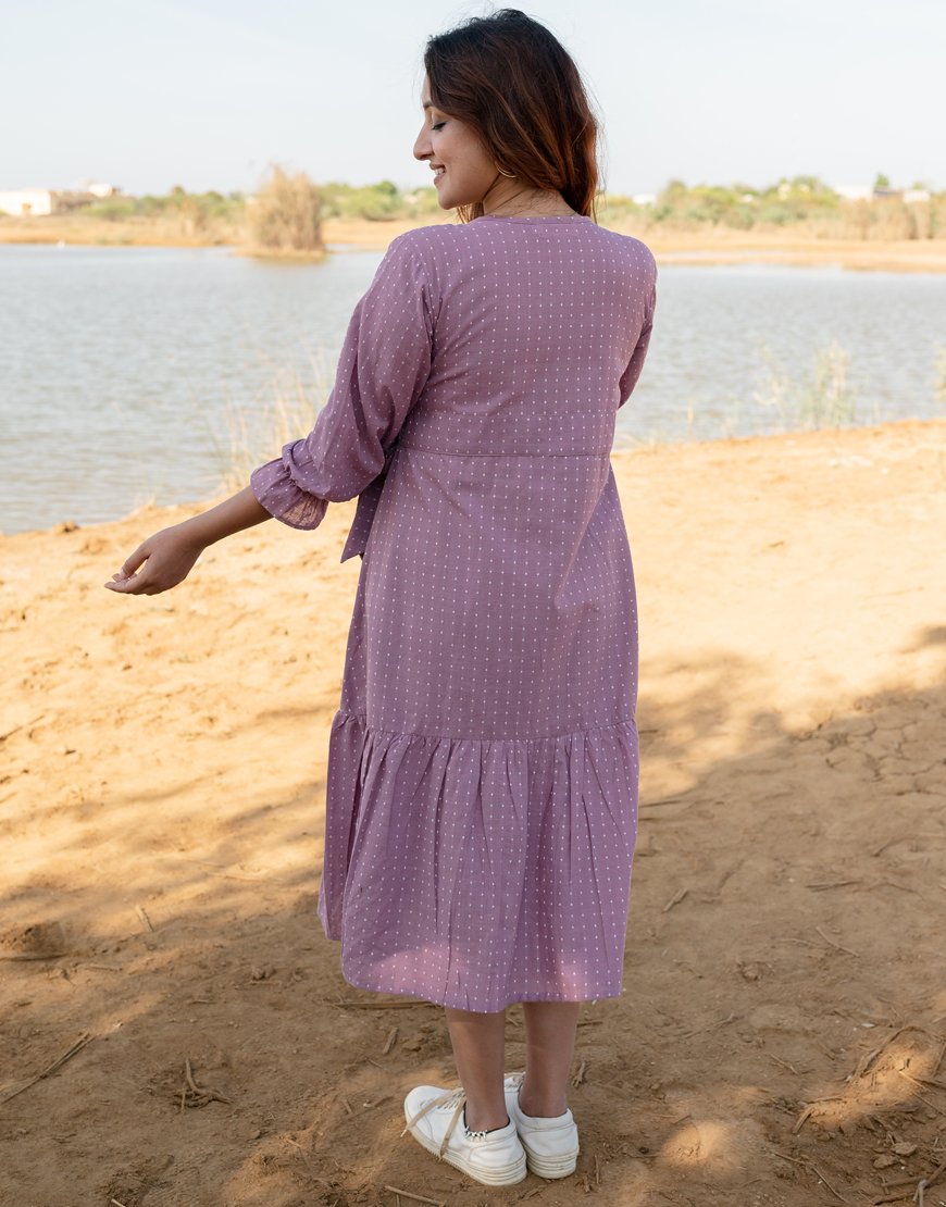 Rose Pink Weave Wrap Dress