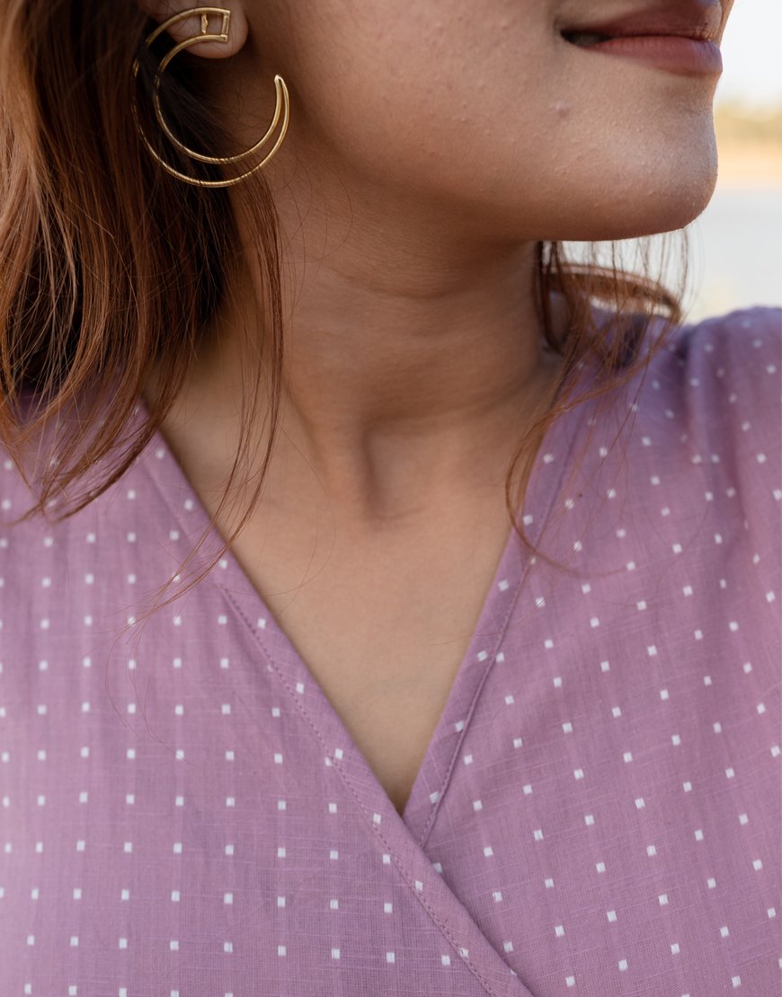 Rose Pink Weave Wrap Dress