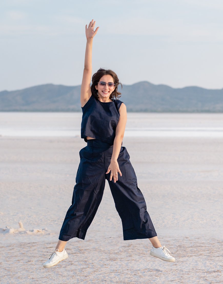 Royal Blue Co-ord Set Palazzo & Crop Top