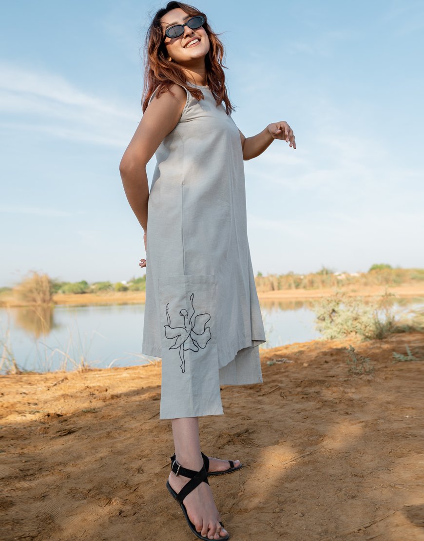 white christmas dresses Shop Solid Grey Sleeveless Dress Online