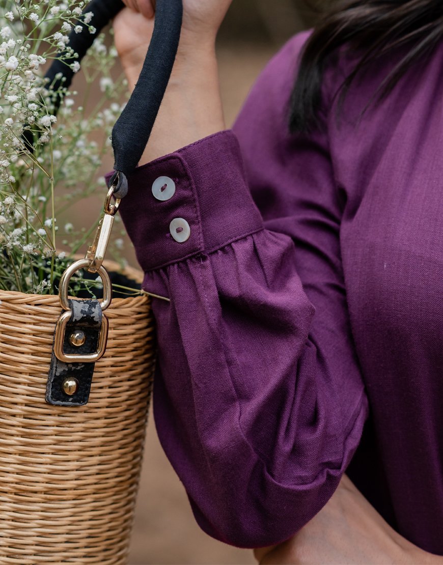 Violet Embroidered Top