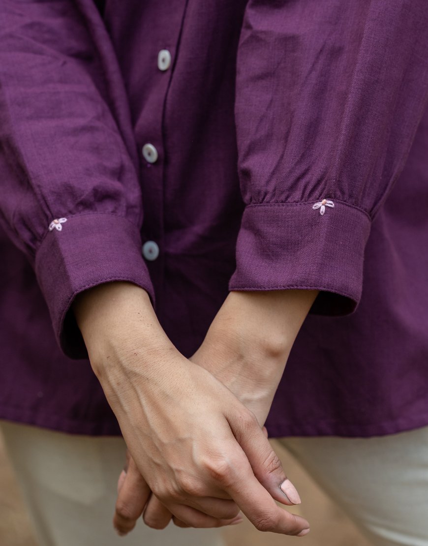 Violet Embroidered Top