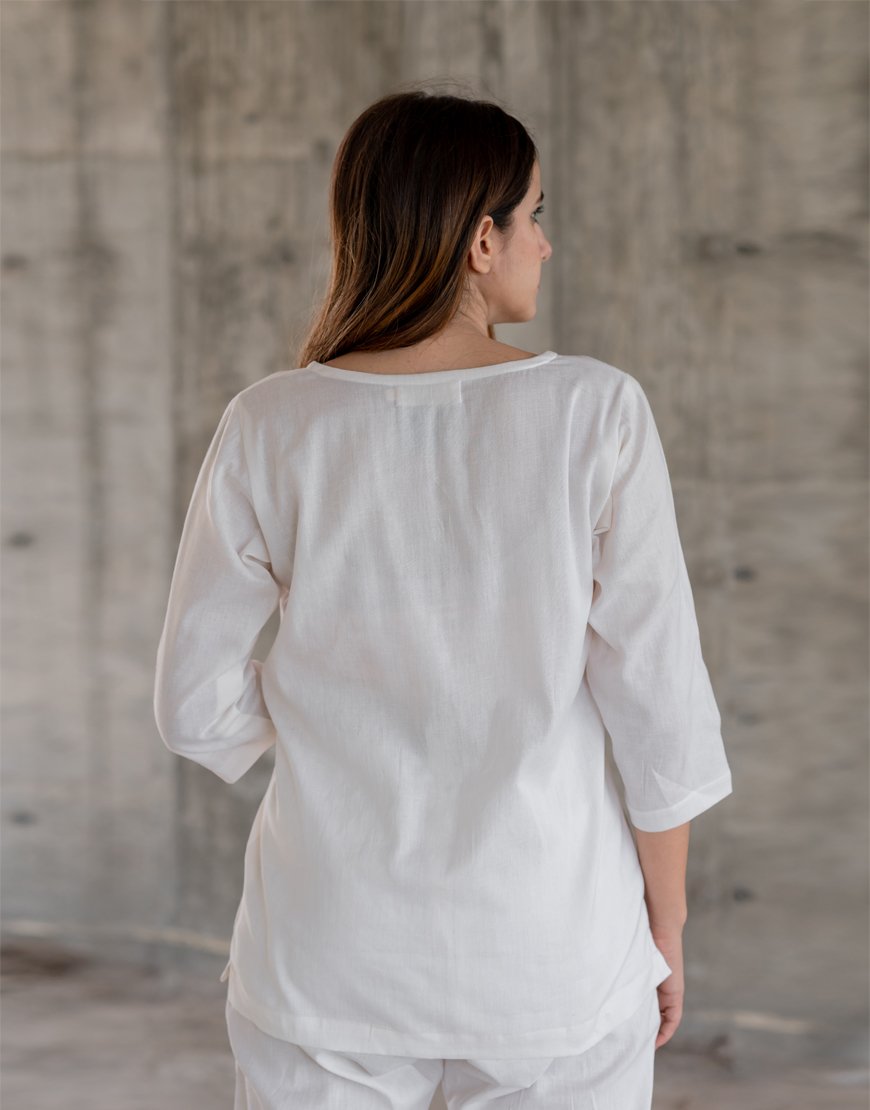 White Artsy Top