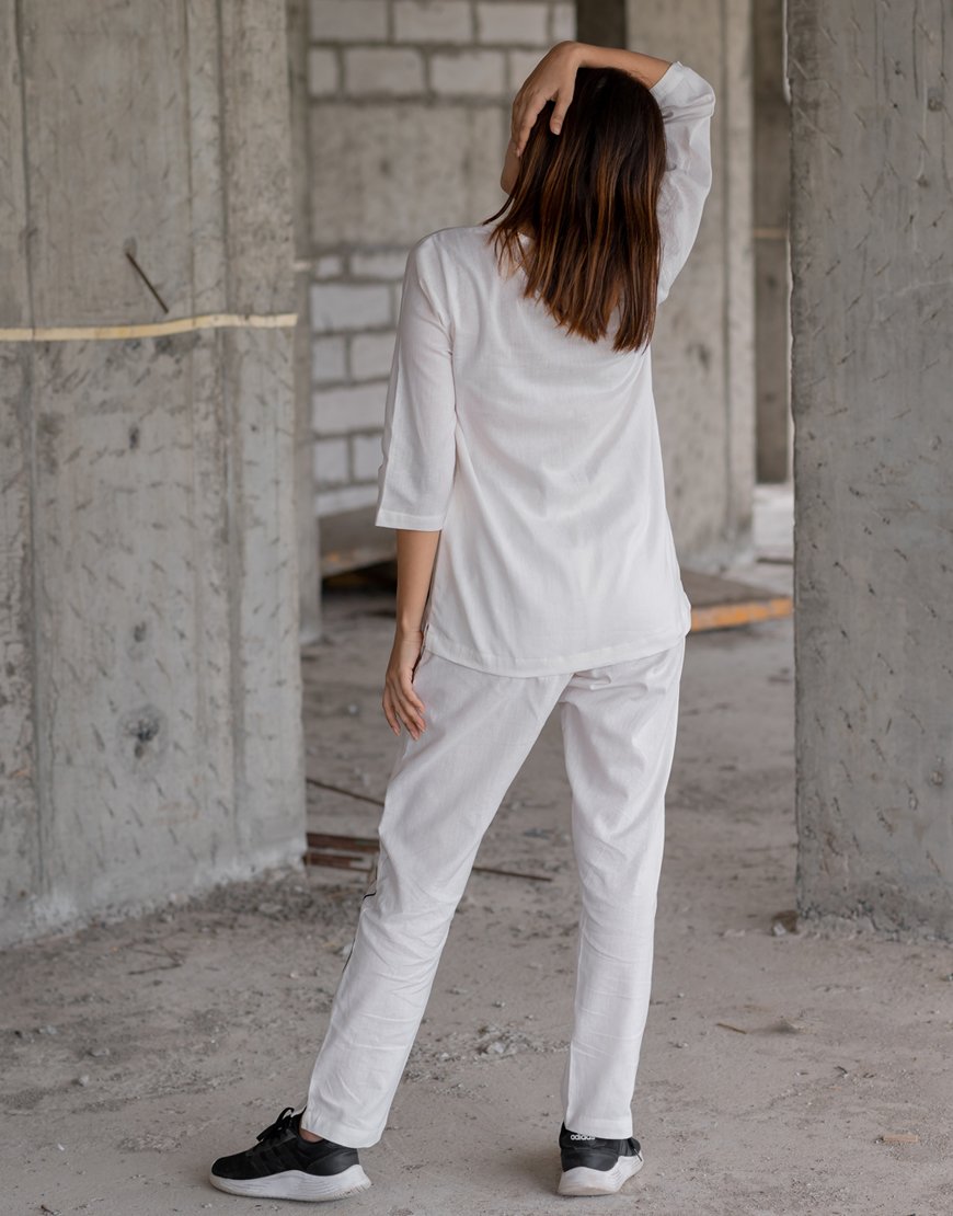 White Artsy Top