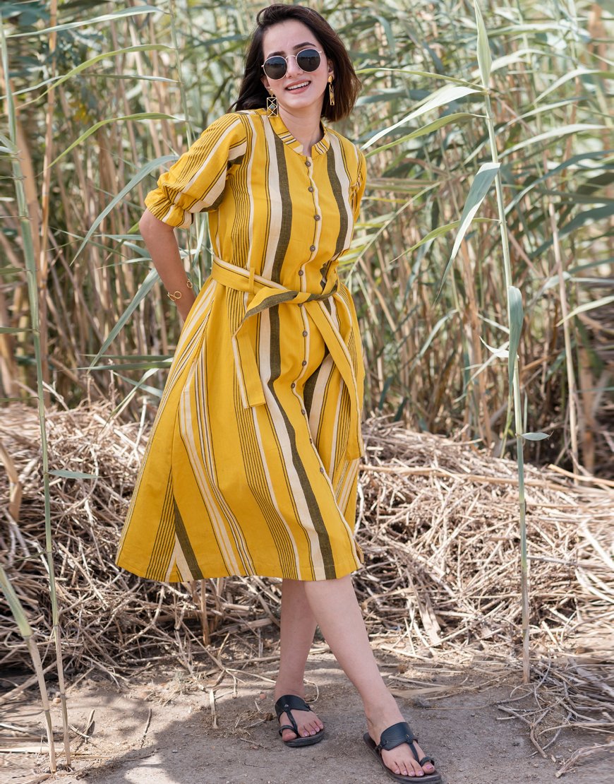 Yellow Striped Dress