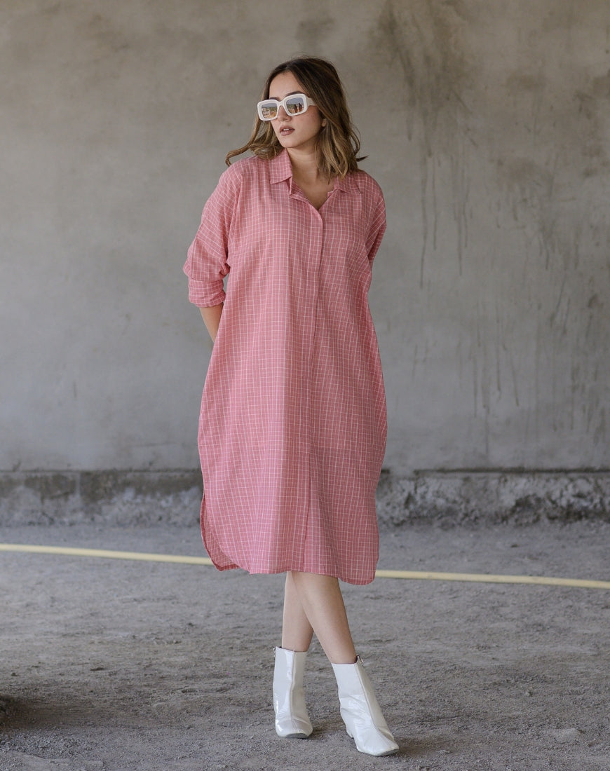 Pink Petal Shirt Dress