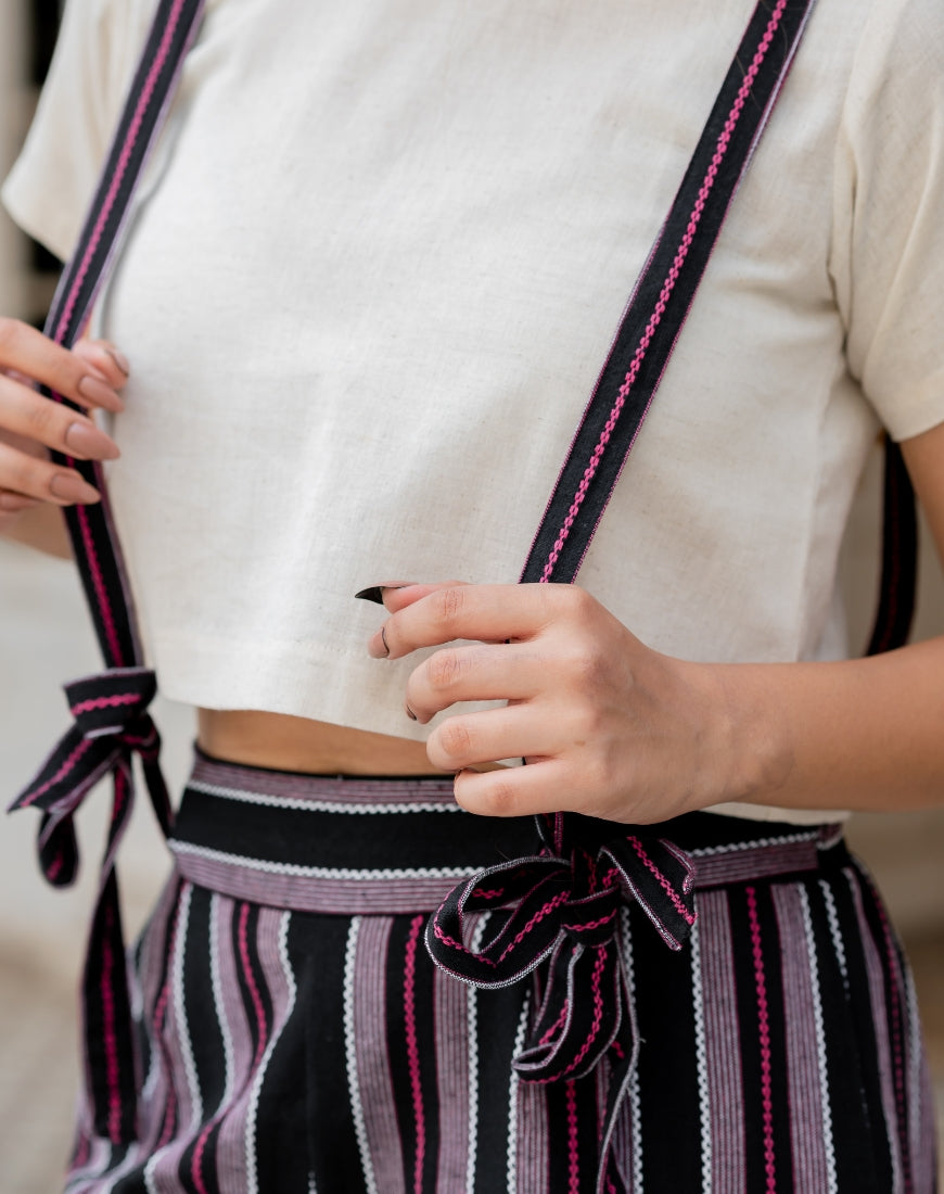 Black And Pink Dungaree Co-ord
