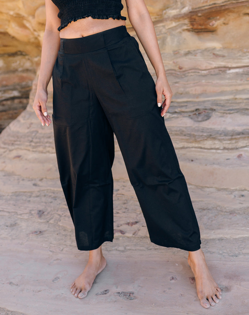 Royal Black Cotton Palazzo