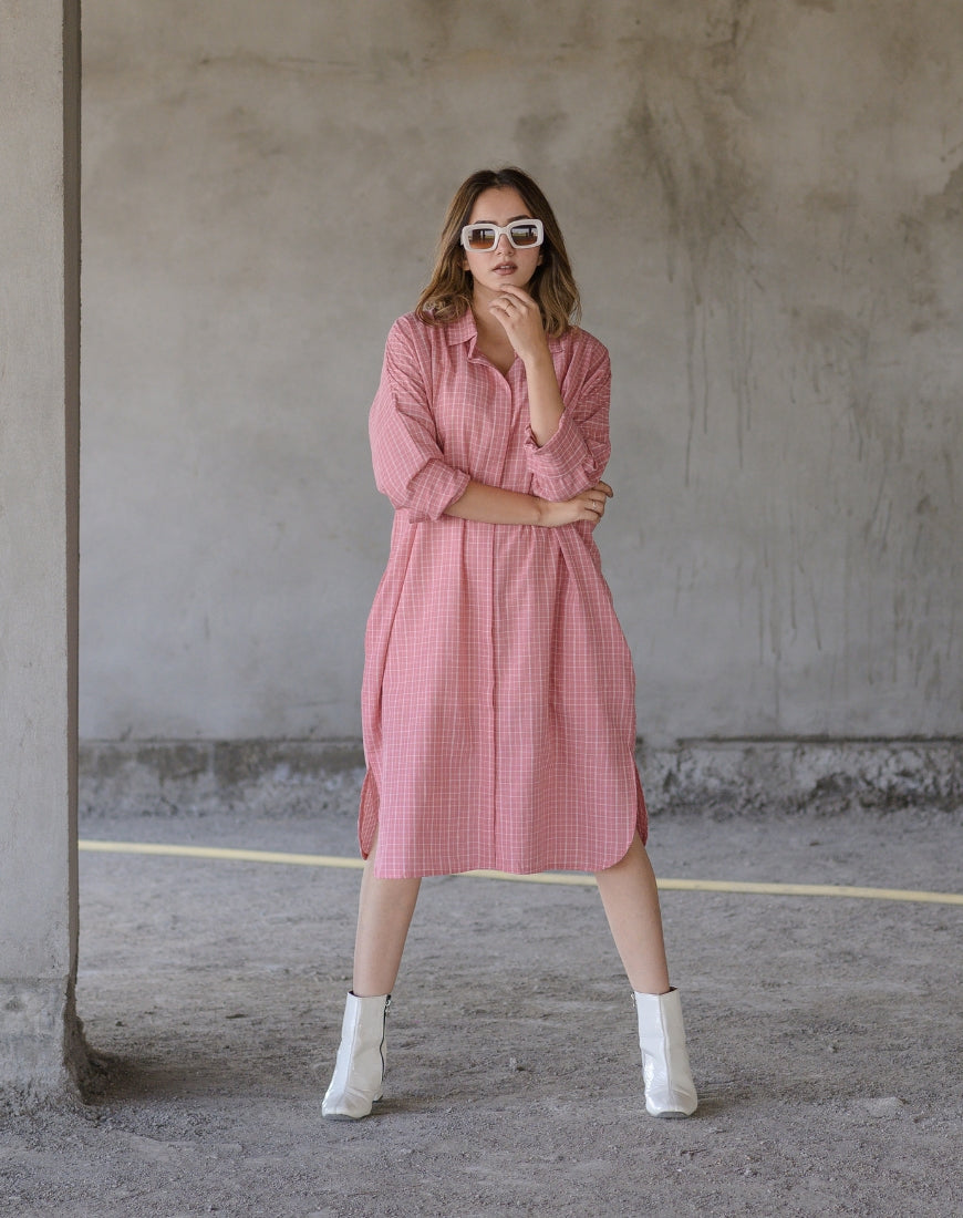 Pink Petal Shirt Dress