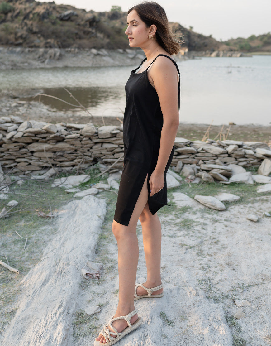 Jade Black Slip Dress