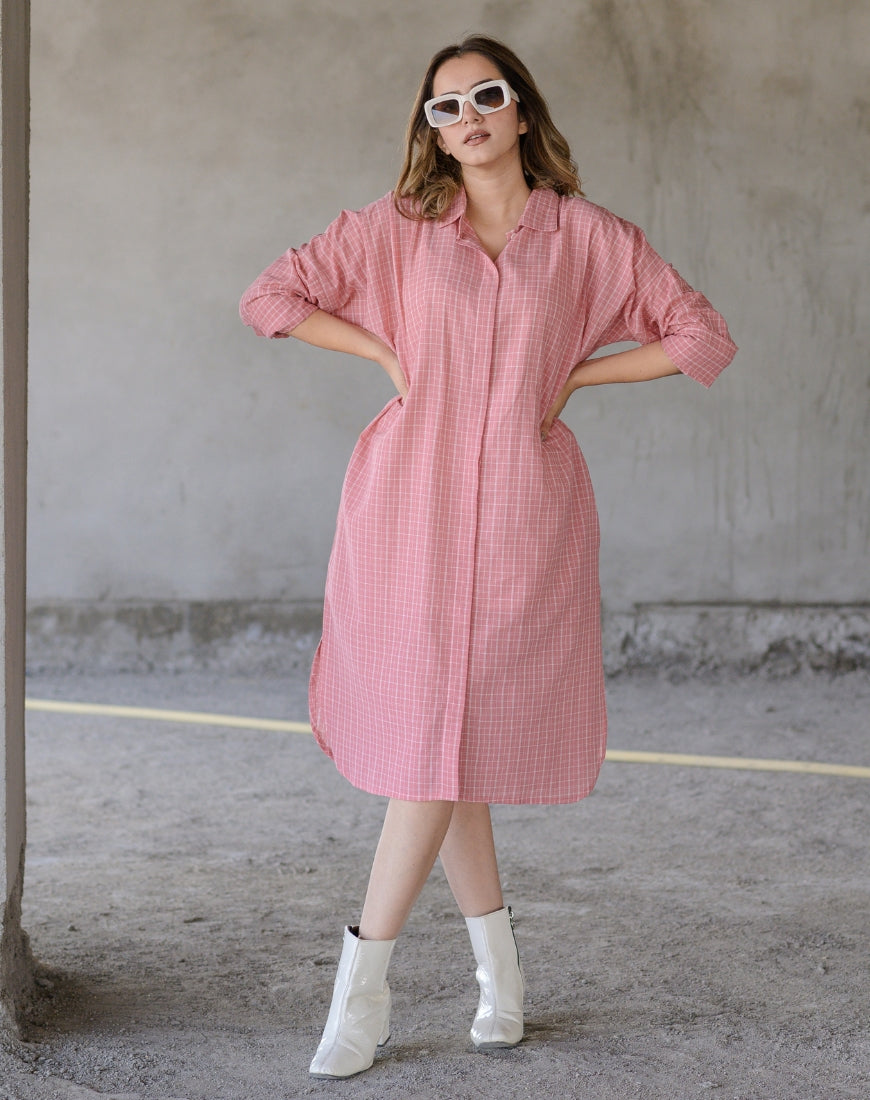 Pink Petal Shirt Dress