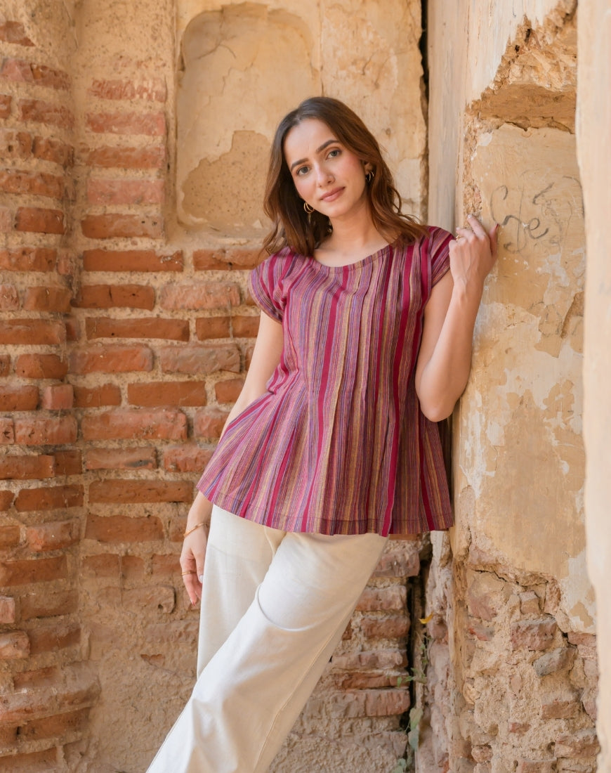 Berry Stripe Top