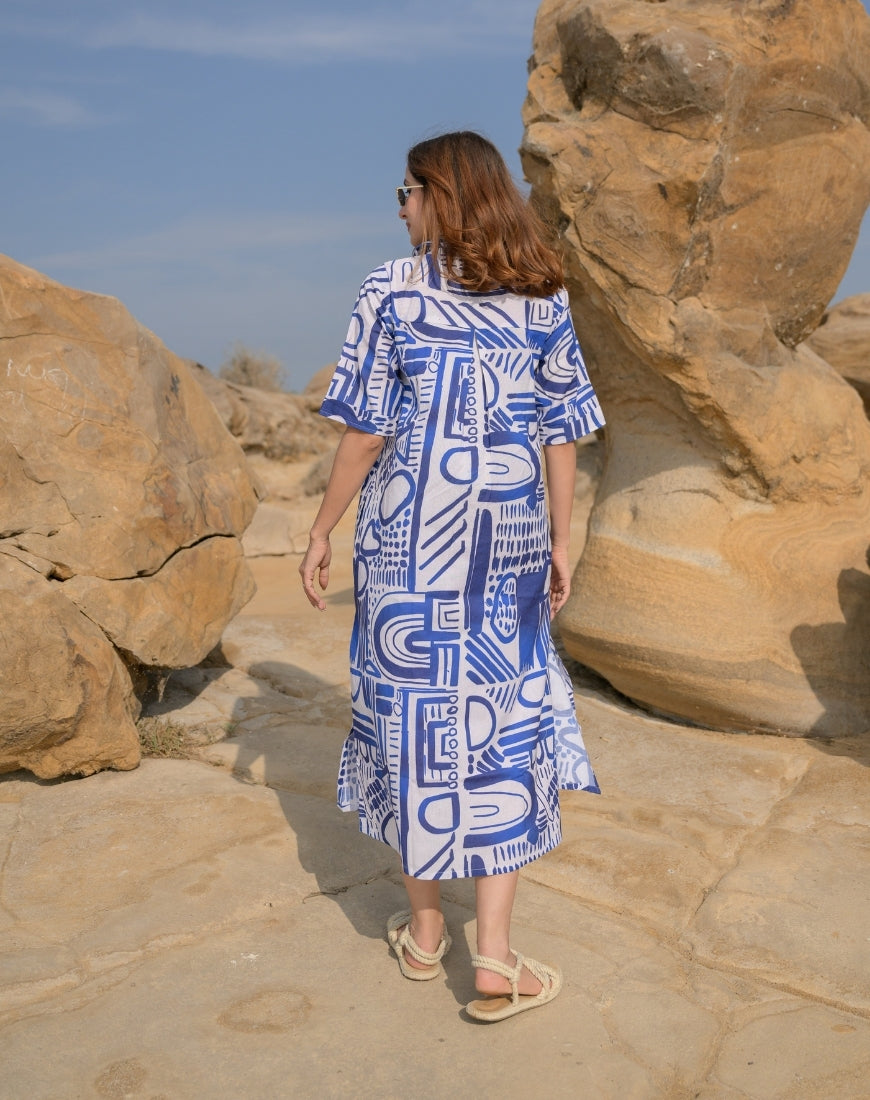 Blue Tribal Dress