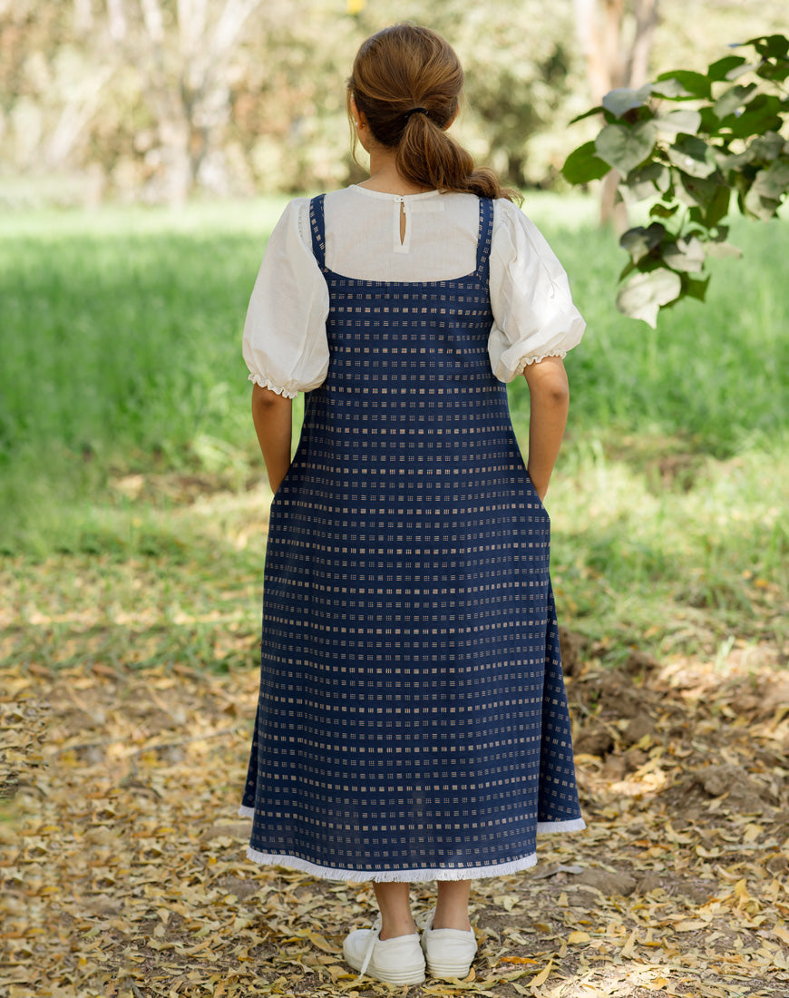 Blue Weave Dress With Top