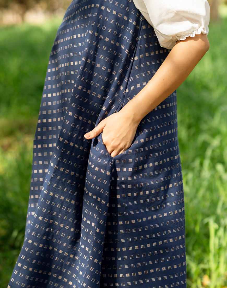 Blue Weave Dress With Top