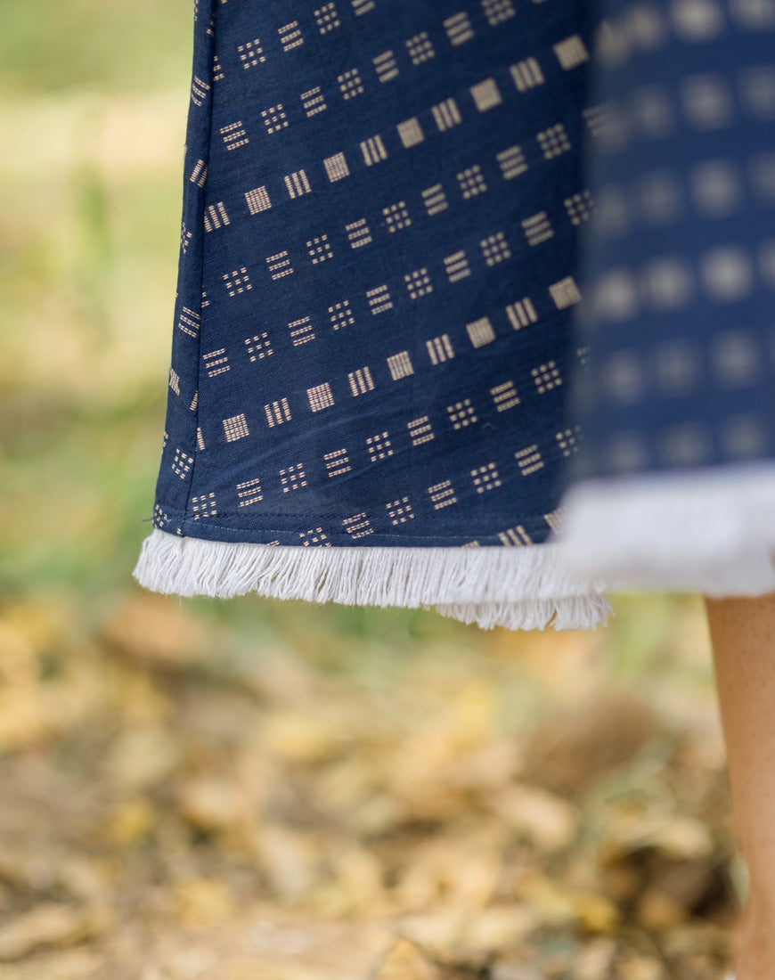 Blue Weave Dress With Top