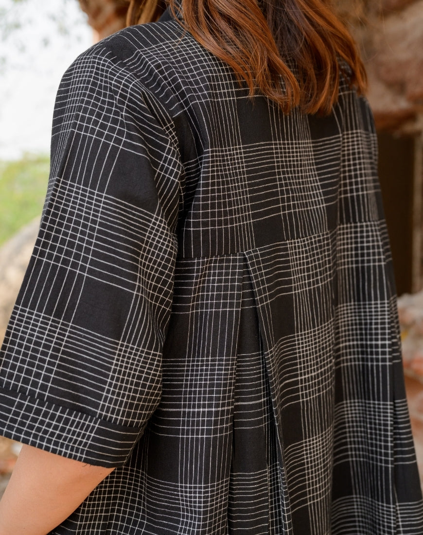 Bold Black Check Dress