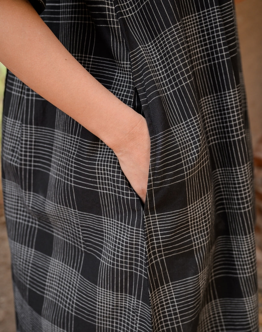 Bold Black Check Dress