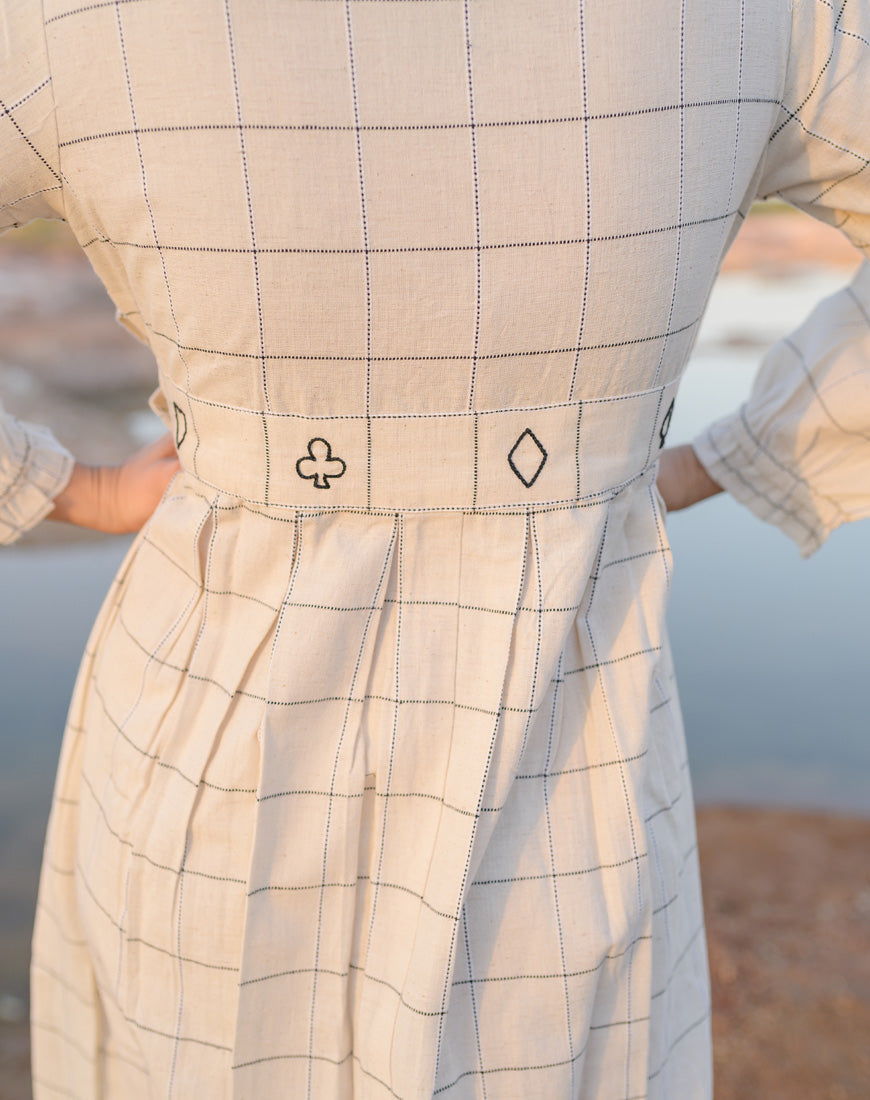 Checkmate Cream Dress