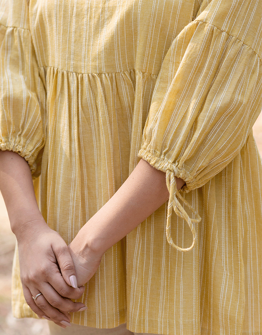 Cheerful Yellow Weave Top