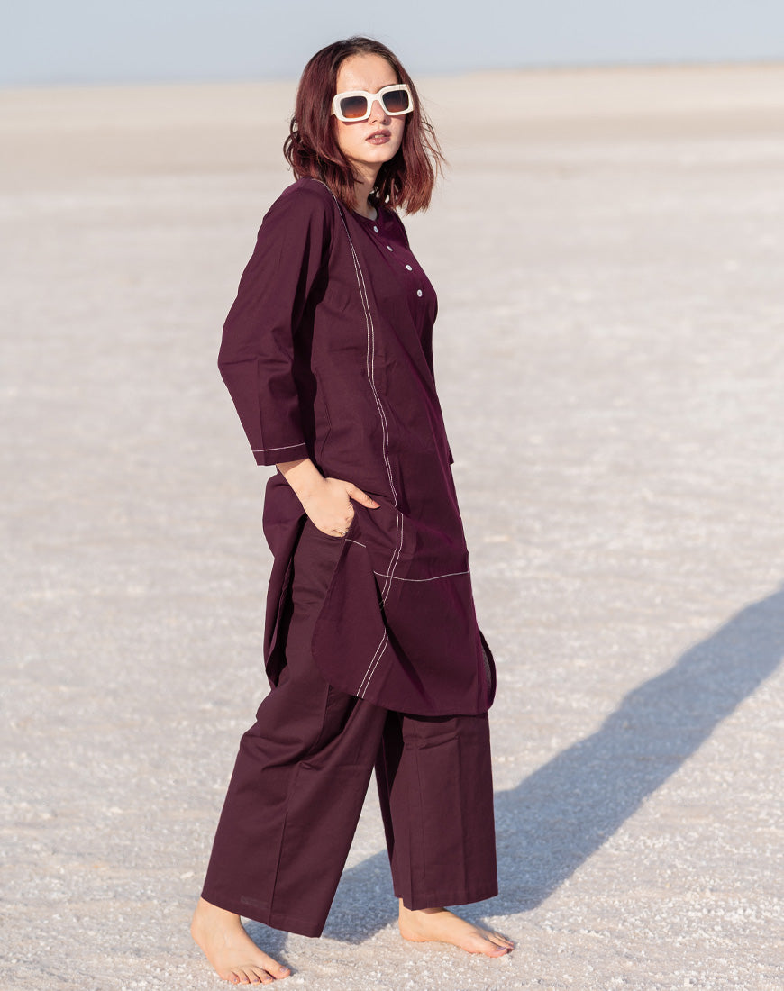 Deep Wine Co-ord Set