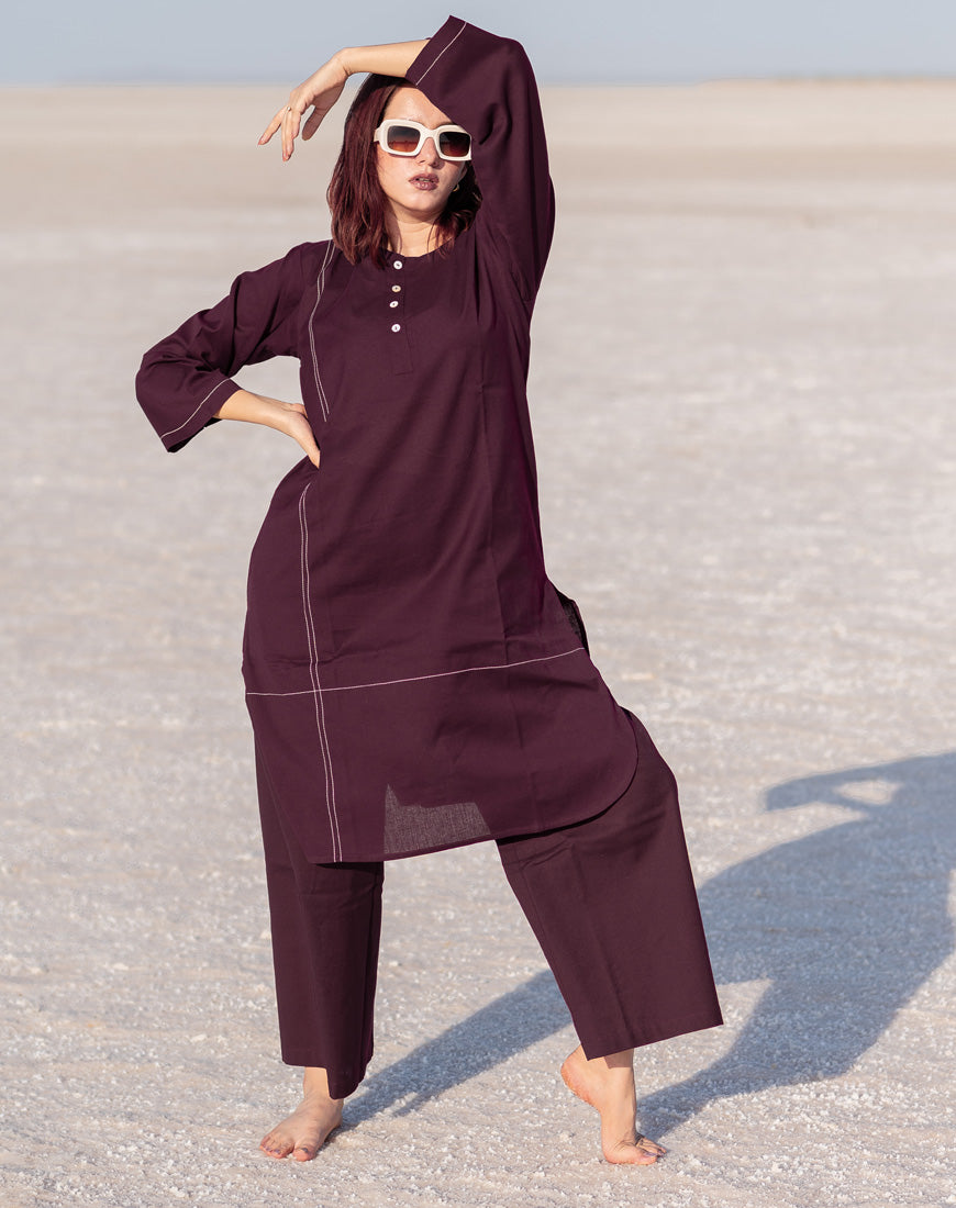 Deep Wine Co-ord Set