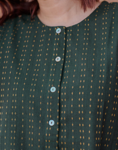 Deep Green Weave Top