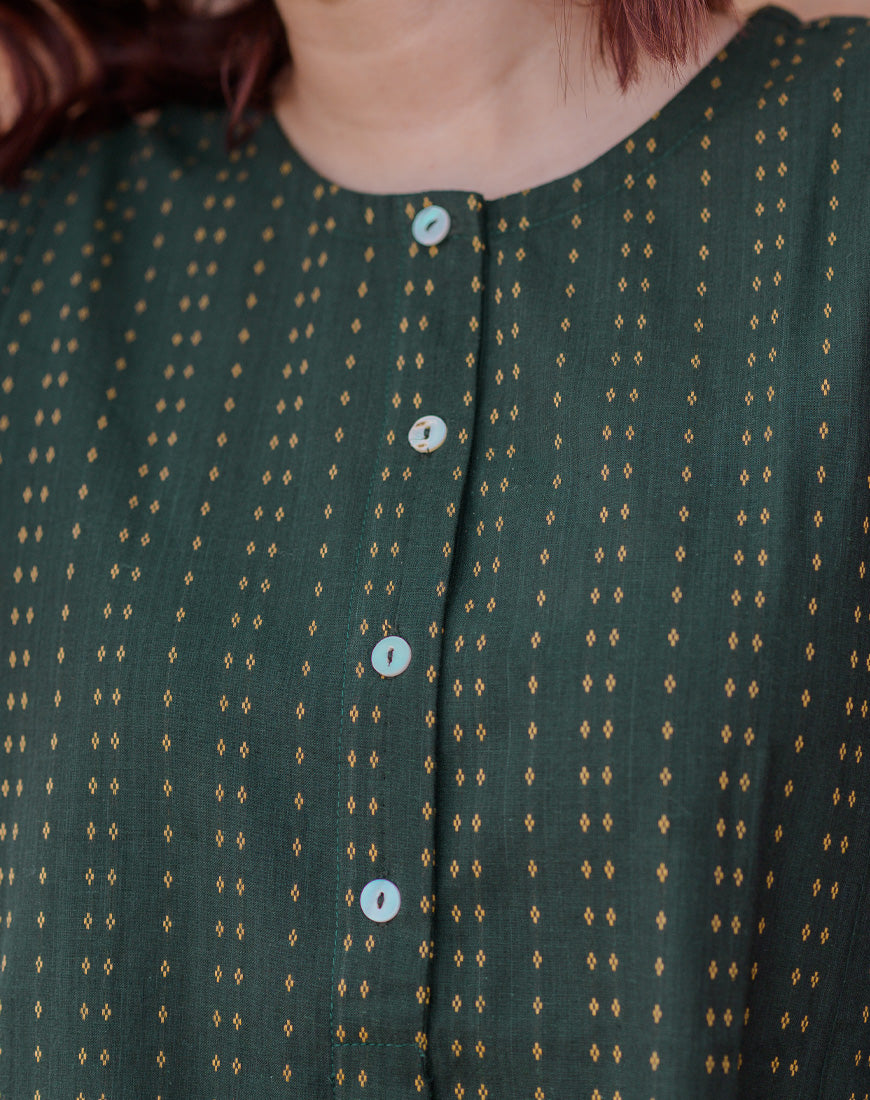 Deep Green Weave Top