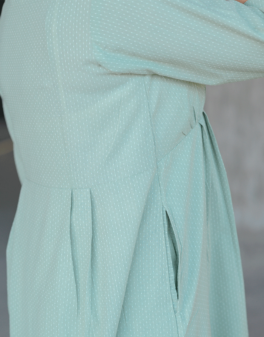 Dusty Green Weave Dress