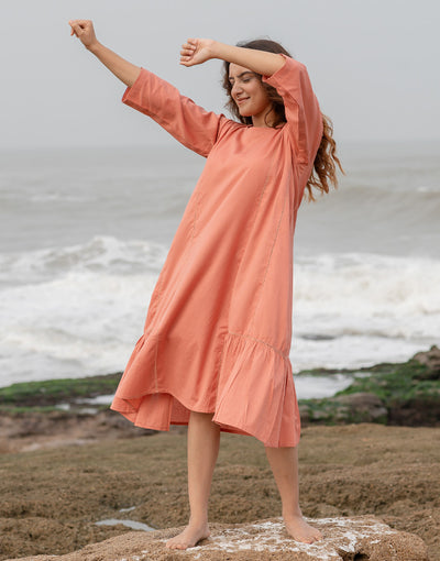 Dusty Peach Breeze Dress